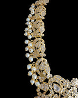 DNS211 Neeli Elegant Gold-Plated Necklace Set with Zircons & Shell Pearls ( READY TO SHIP )