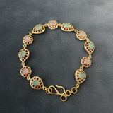 Ruby Rose Quartz & Aventurine Gold-Plated Silver Bracelet ( READY TO SHIP )