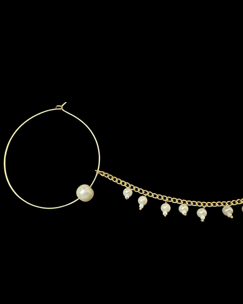 Gold-Plated bridal Nosering with Shell Pearls – Pierced & Non-Pierced Option ( READY TO SHIP )