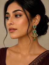emerald earrings -DER3 ( READY TO SHIP )