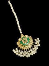 DJTK344 kundan and meenakari tika - Green ( READY TO SHIP )