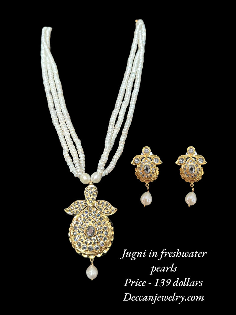 PS242 Zeenat jugni set in fresh water pearls ( READY TO SHIP )