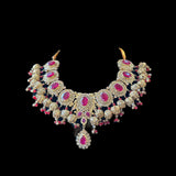 DNS92 Anika necklace in rubies  (READY TO SHIP)