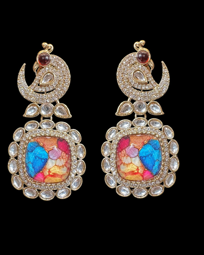 Quartz earrings - multicolor    ( READY TO SHIP )
