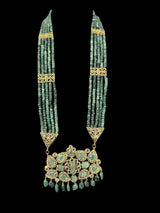 DLN125 SHARNAZ Gold plated Rani haar in real emerald beads ( READY TO SHIP )