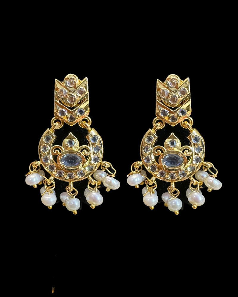 DNS216 Gold-Plated Necklace Set with Freshwater Pearls & CZ Polki | Intricate Bridal & Party Jewelry ( READY TO SHIP )