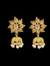DER808  Karanphool jhumka in fresh water pearls ( READY TO SHIP )
