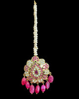 DLN140 Gold-Plated Pendant & Earrings Set with Tika (READY TO SHIP )