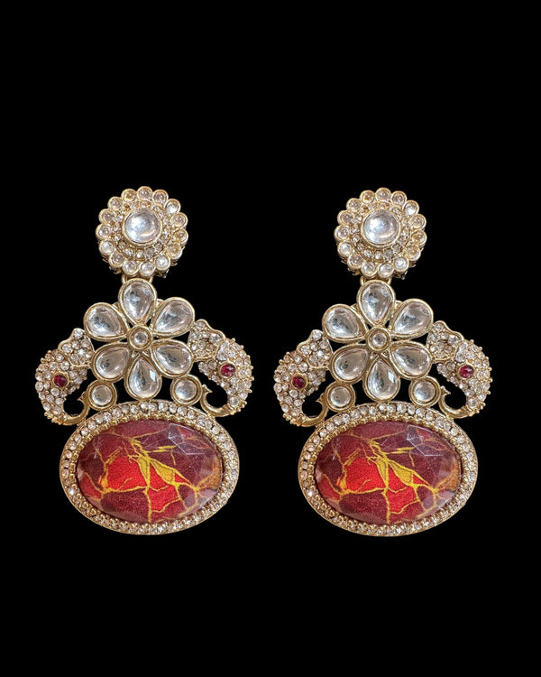 Quartz earrings - fire      ( READY TO SHIP )