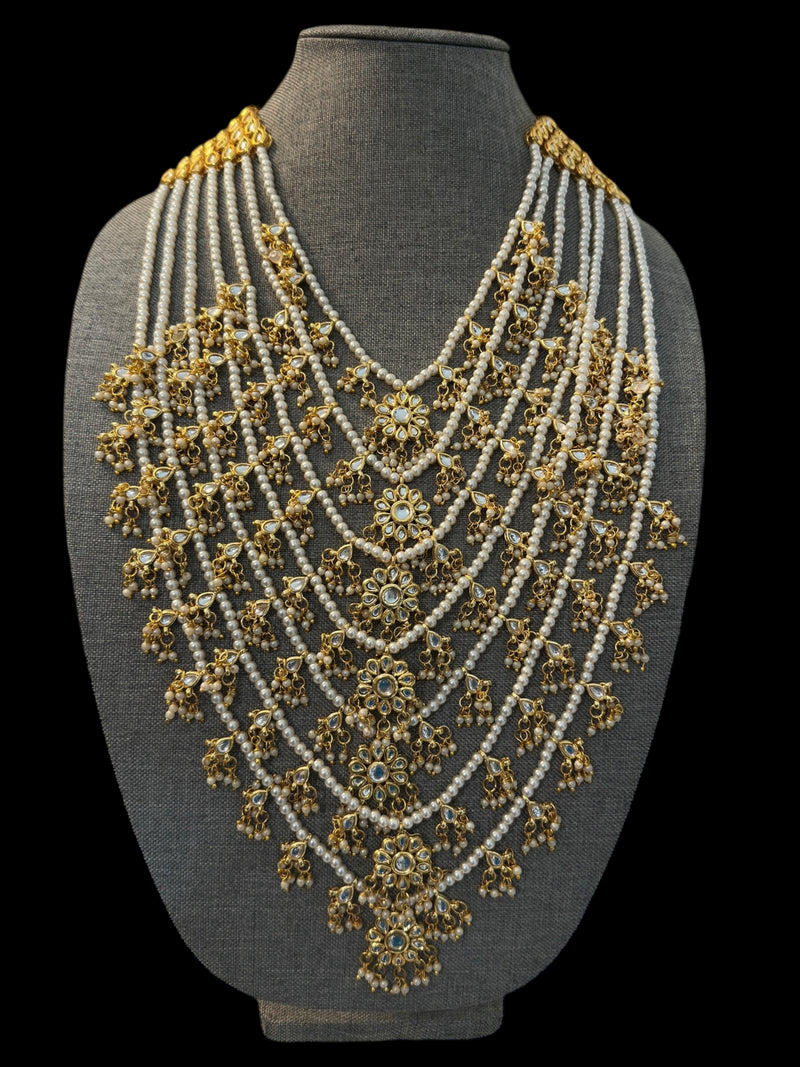 SAT109 ANSA 7 layer satlada in kundan and pearls ( READY TO SHIP )