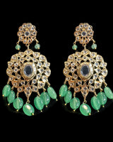 DLN136 Asif Jaahi Haar – Long Necklace with Earrings - Light green beads ( READY TO SHIP )