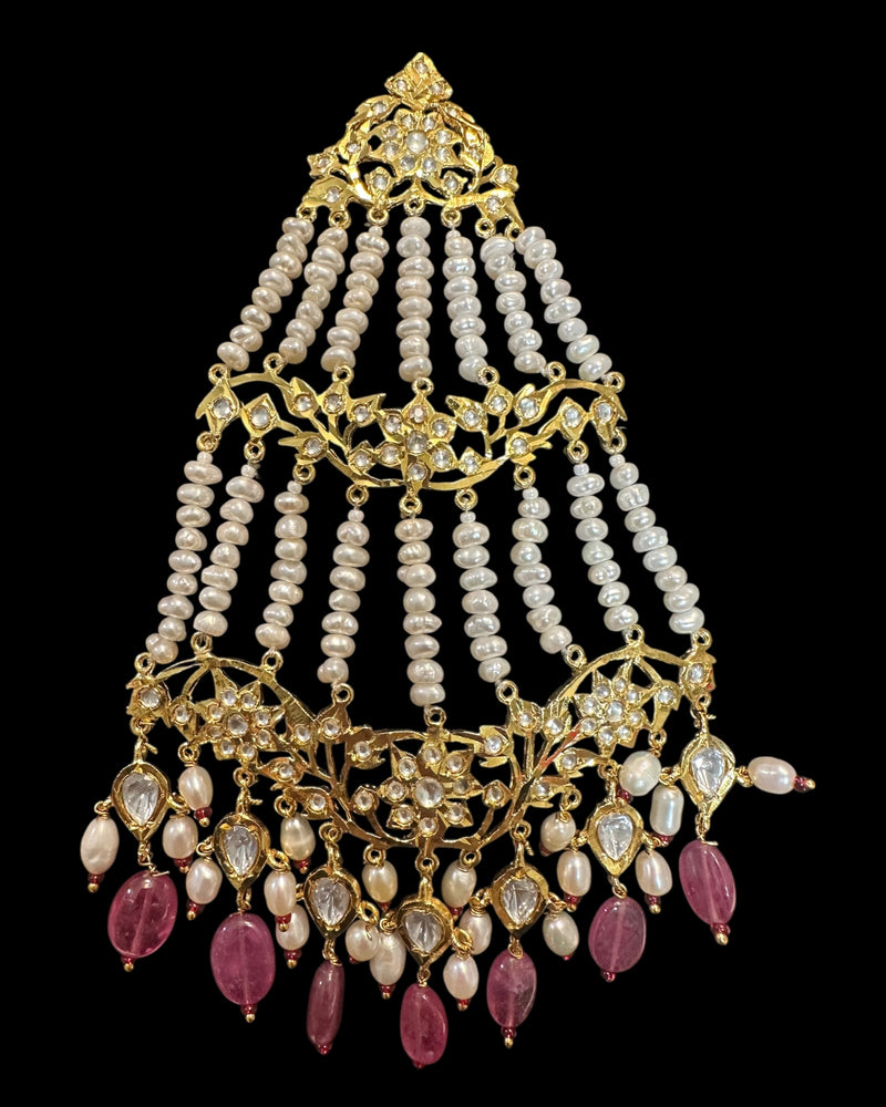 DJHR157 Moissanite and Ruby jhoomar ( READY TO SHIP )