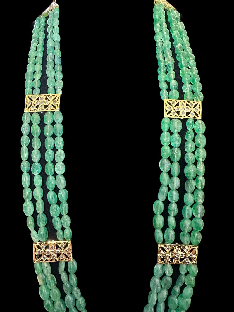 LN59 Ghazal emerald beads Rani haar ( READY TO SHIP )