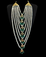 Hyderabadi Satlada in fresh water pearls and  Emeralds – Ready to Ship