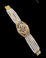 Ruby, Emerald & Freshwater Pearl Gold-Plated Silver Bracelet ( READY TO SHIP )