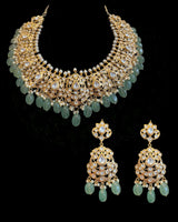 Gold plated moissnaite necklace with earrings ( READY TO SHIP )