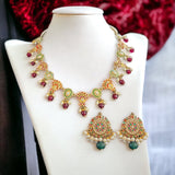 DNS49 Navratan Jadau necklace set ( READY TO SHIP )