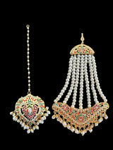 BAHAAR bridal set in Navratan and pearls ( READY TO SHIP )