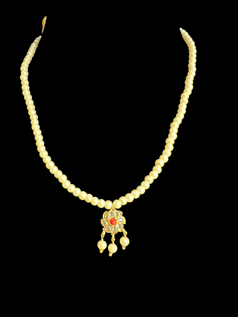 PS497 Sara pendant and earrings set -coral ( READY TO SHIP )