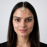 Fresh water pearl tika in gold plated silver ( READY TO SHIP )