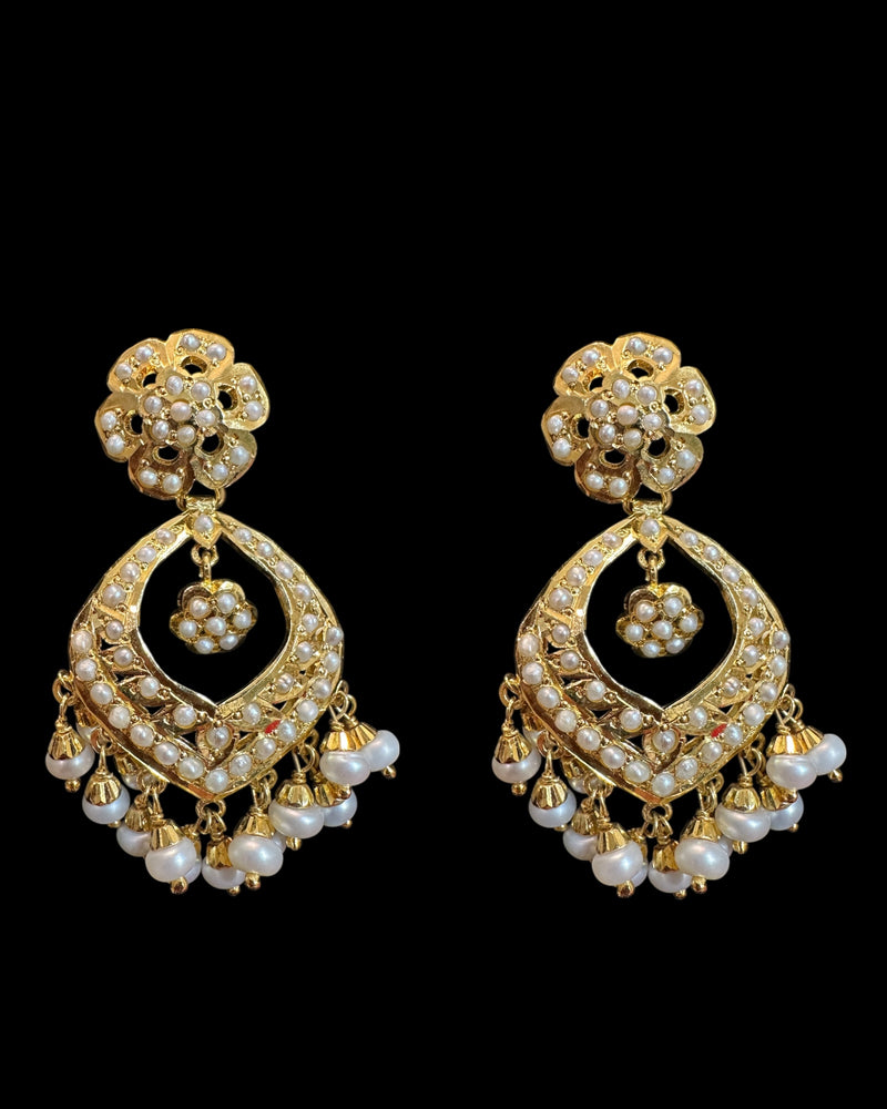 Gold-Plated 92.5 Silver Pearl Earrings | Handcrafted Freshwater Pearl Earrings by Deccan Jewelry ( READY TO SHIP)