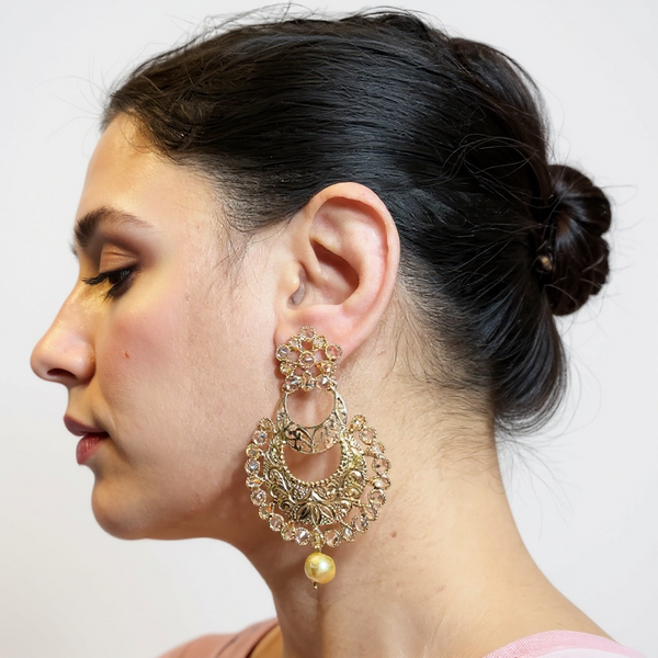 Polki earrings - Golden  ( READY TO SHIP )