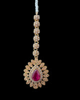BR463 Ruby and zircon bridal set ( READY TO SHIP)
