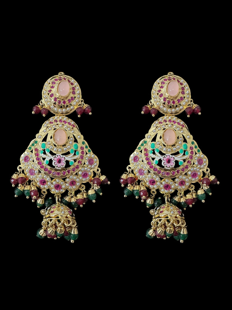 DLN125 Arshi jadau meena long Rani haar - Multicolor ( READY TO SHIP )