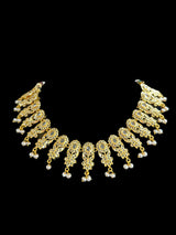 DNS48 Simeon gold plated Hyderabadi necklace in fresh water pearls ( READY TO SHIP) (Copy)