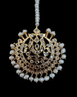 DJTK364 TASMINA oversized tika in fresh water pearls( READY TO SHIP )