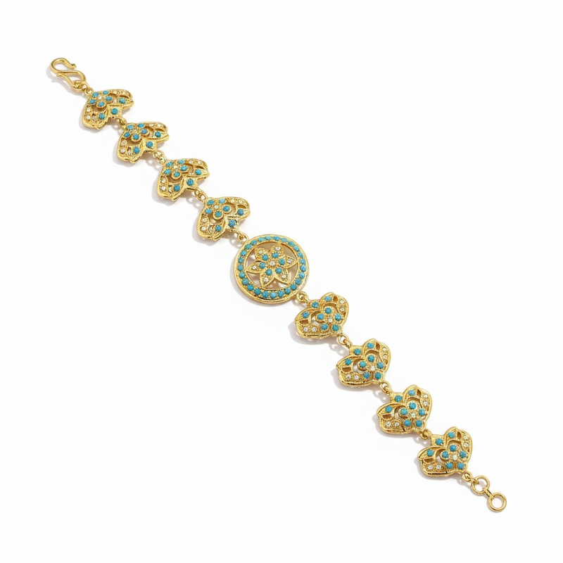 Turquoise Freshwater Pearl Gold-Plated Silver Bracelet ( READY TO SHIP )