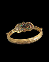 Navratan Gold-Plated Silver Bracelet with Freshwater Pearls ( READY TO SHIP )