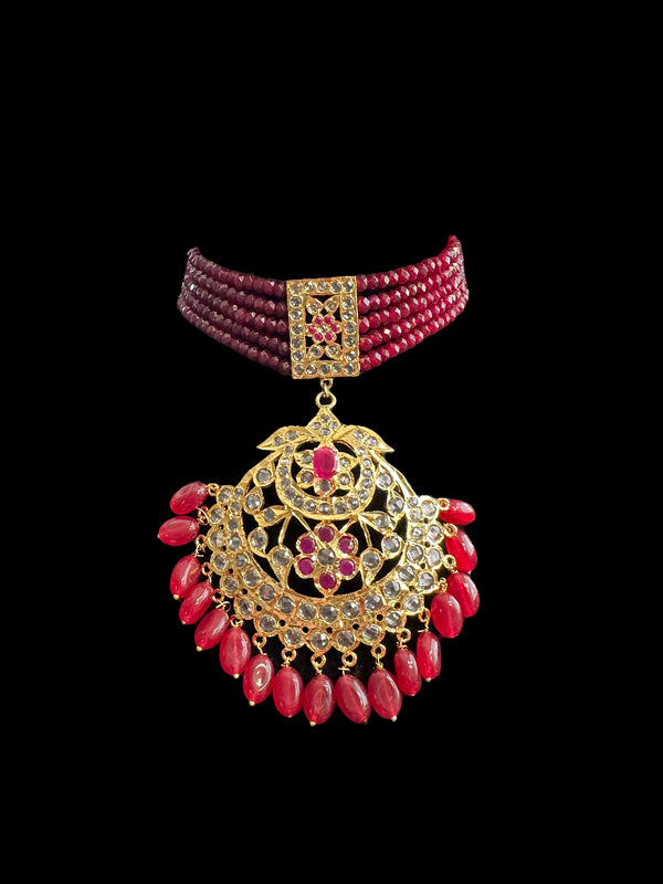 C505 zimal choker in ruby ( READY TO SHIP )