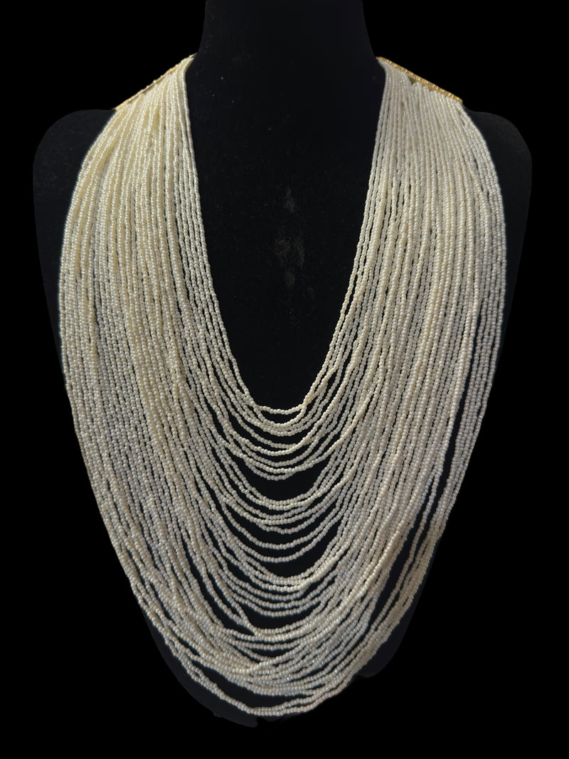 SAT100 Maha pearl  statement necklace ( multistranded) ( READY TO SHIP )