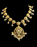 DNS221 Gold-Plated Necklace with Earrings & Tikka ( READY TO SHIP )