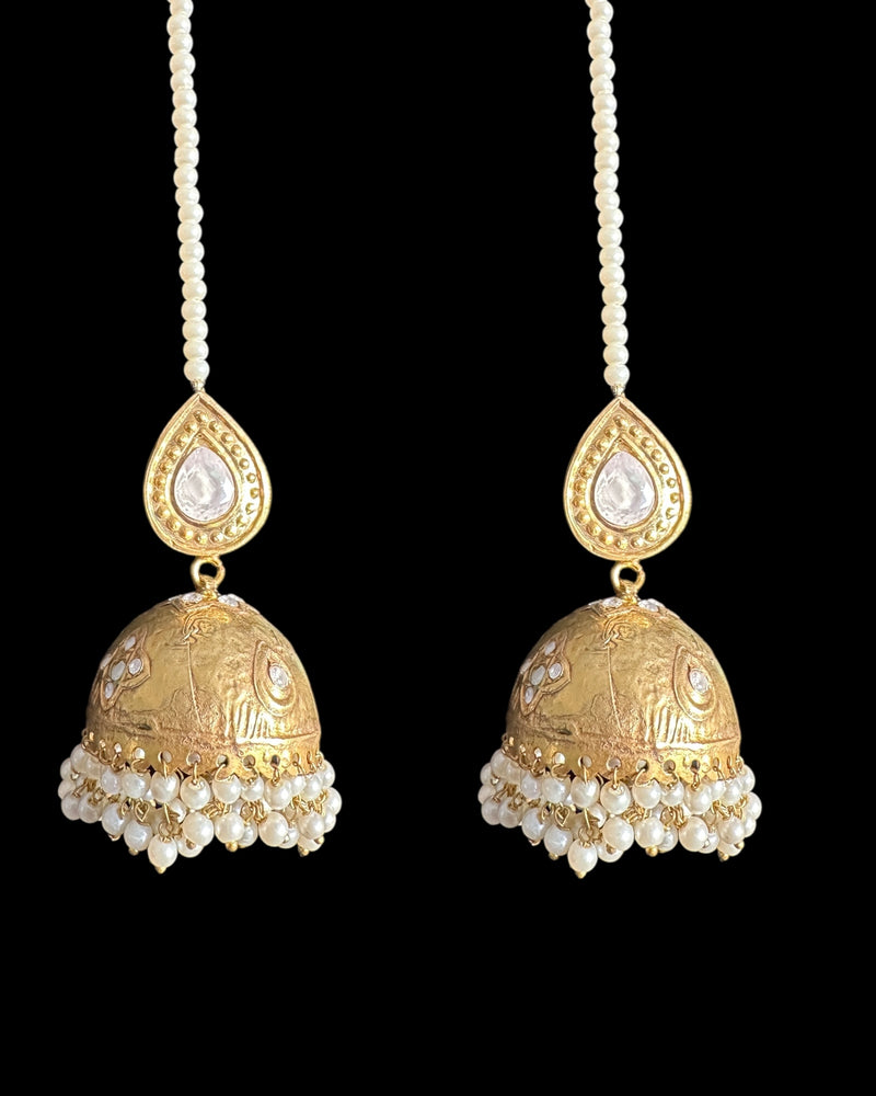 C579 Gold-Plated Kundan Choker with Jhumka Earrings ( READY TO SHIP )