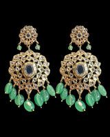 DLN136 Asif Jaahi Haar – Long Necklace with Earrings - Light green beads ( READY TO SHIP )