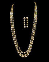 DNS222 Three layered fresh water  pearl mala  (READY TO SHIP )