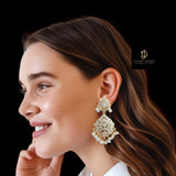 NADINE Navya gold plated earrings in silver - Fresh water pearls ( READY TO SHIP )