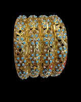 B194 Amira turquoise and pearl bangles ( READY TO SHIP  )