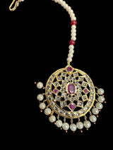 DJTK334 Zeba tika in pearls - ruby ( READY TO SHIP )