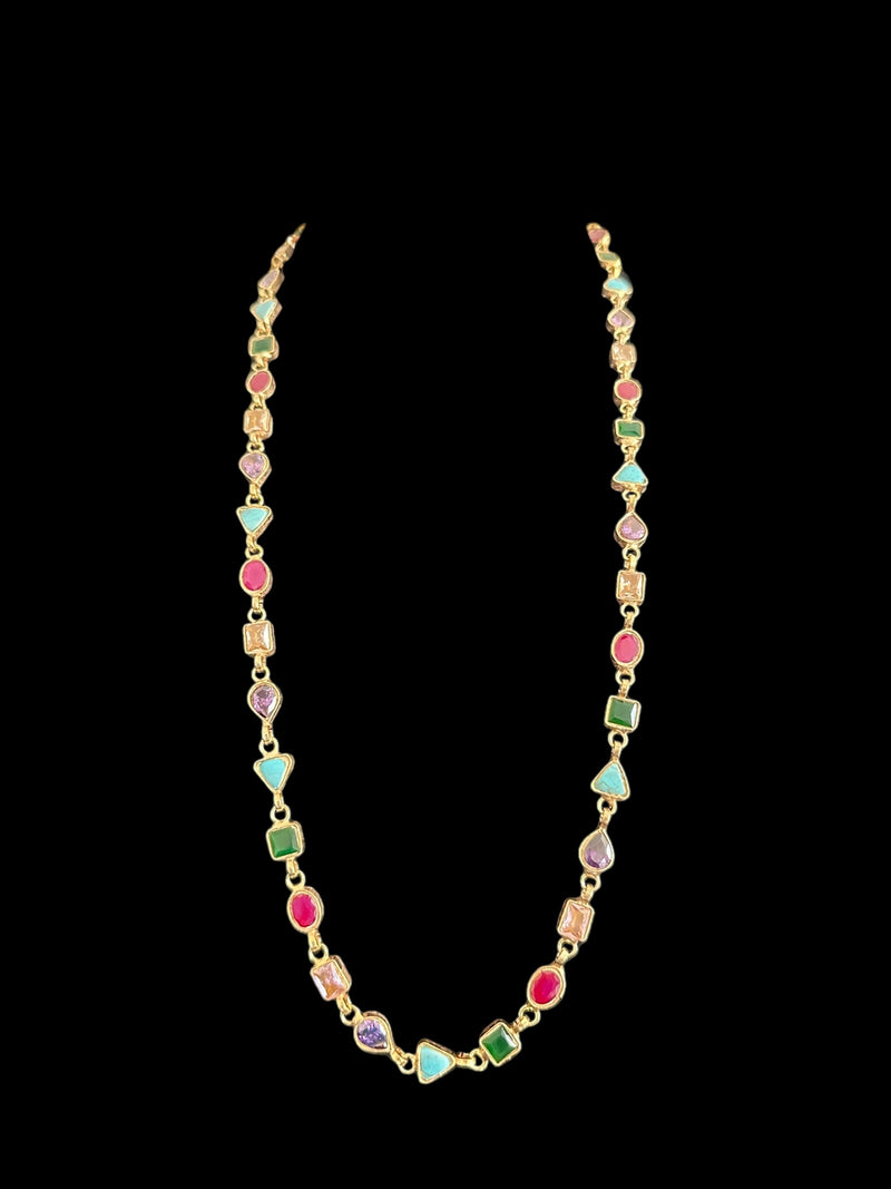 NS116 Mona navratan necklace set ( READY TO SHIP )