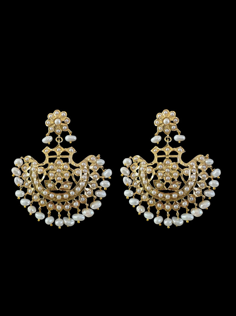 Saha chandbali tika in fresh water pearls ( READY TO SHIP )