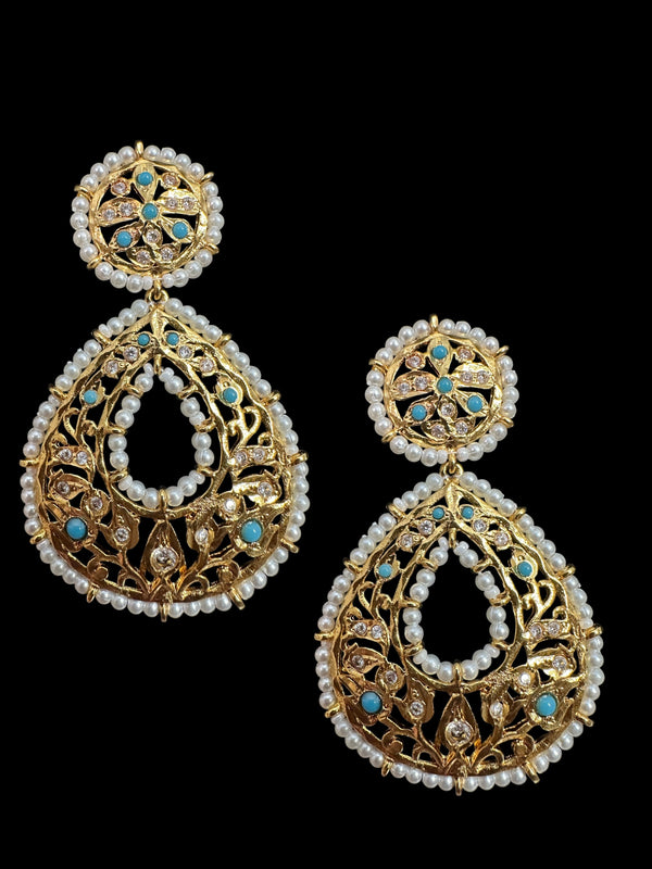 Turquoise chandbali earrings ( SHIPS IN 3 WEEKS )