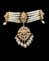 Gold plated choker set in fresh water pearls ( READY TO SHIP )