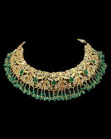Aleezay necklace set in green  (SHIPS IN 4 WEEKS )