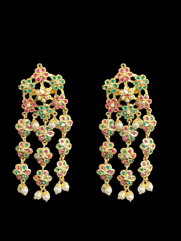 Sitara earrings tika in ruby emerald ( SHIPS IN 4 WEEKS )