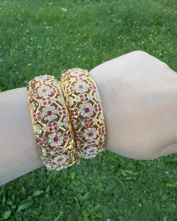 B8 Shibra bangles in ruby  one pair   ( READY TO SHIP  )