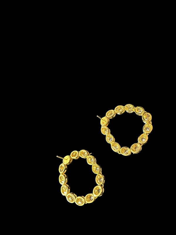 DER724 Gold plated Polki earrings ( READY TO SHIP)