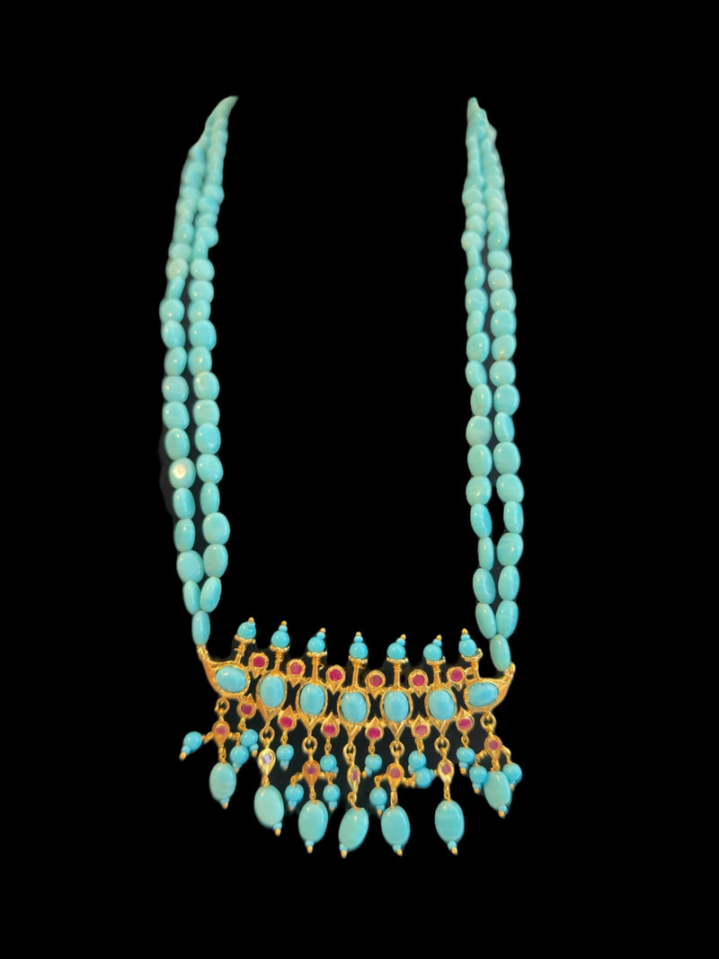 PS346 Tirmani in turquoise and ruby combination ( READY TO SHIP )